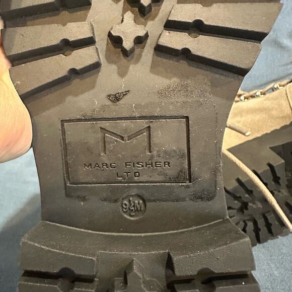 NEW Marc Fisher LTD Grey Suede Leather Nairy Hiking Boots, Sz 9.5M (JJ) - Picture 9 of 11